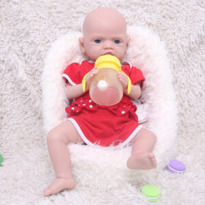 19 Inch Eyes Open Full Body Silicone Baby Dolls Realistic, Non Vinyl Dolls, Reborn Silicone Dolls Full Silicone Baby Mouth Open Girl - TRANSWEET