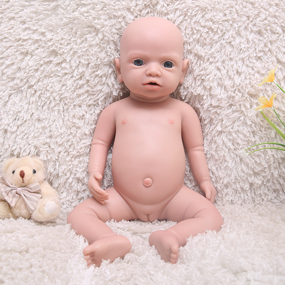 19 Inch Eyes Open Full Body Silicone Baby Dolls Realistic, Non Vinyl Dolls, Reborn Silicone Dolls Full Silicone Baby Mouth Open Girl - TRANSWEET