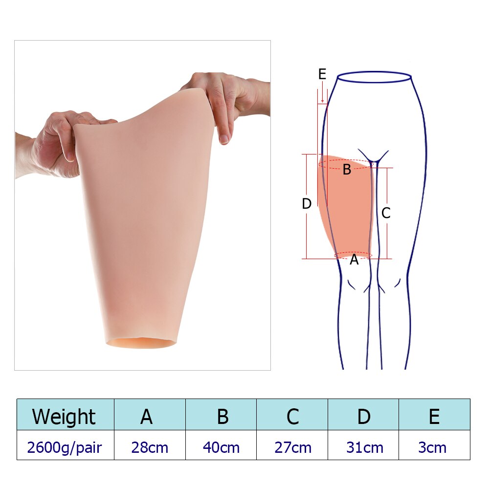 1Pair Silicone Leg Enhance Shaper Thigh Birthmark Scar Cover Soft Calf Pad Body Beauty Thigh Correctors for Men/women/Lady User - TRANSWEET