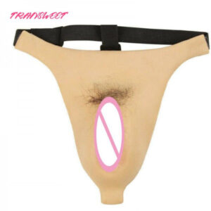 TRANSWEET Silicone T-back Vagina Panty Realistic Vagina Transvest CD DG Coplay Underwear - TRANSWEET