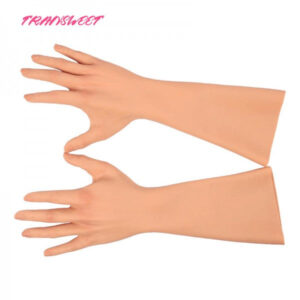 TRANSWEET 40CM Silicone Hand Gloves Realistic Glove Female Artificial Skin Female Fake Hands for Crossdresser - TRANSWEET