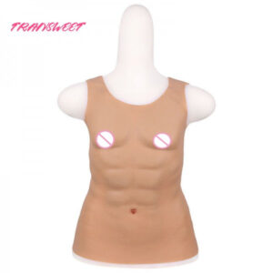 TRANSWEET Artifical Silicone Fake Pectoral Muscle Vest Bodysuit forFor Women Dressed As Men Crossdresser Cosplay Masquerade - TRANSWEET