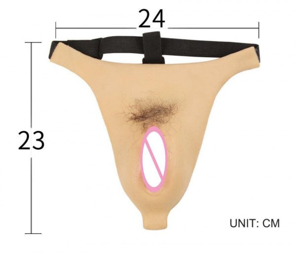 TRANSWEET Silicone T-back Vagina Panty Realistic Vagina Transvest CD DG Coplay Underwear - TRANSWEET