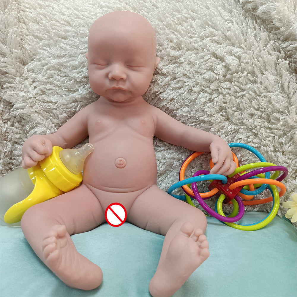 17 inch Eye Closed Full Body Silicone Baby Dolls, Not Vinyl Dolls, Lifelike Silicone Dolls Asleep Full Silicone Baby -Girl - TRANSWEET