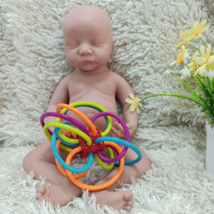 17 inch Eye Closed Full Body Silicone Baby Dolls, Not Vinyl Dolls, Lifelike Silicone Dolls Asleep Full Silicone Baby -Girl - TRANSWEET