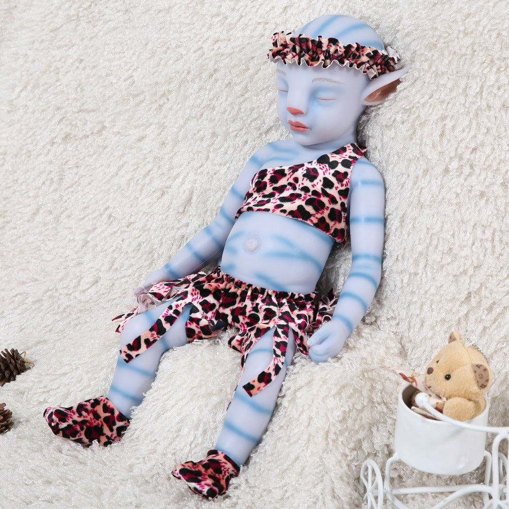 20 inch Full Body Silicone Closed Eyes Reborn Baby Avatar Silicone Doll - TRANSWEET