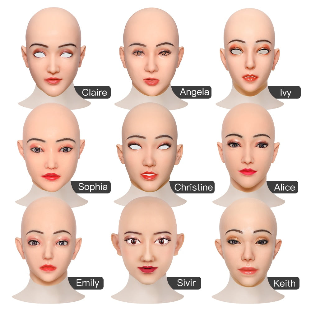 Silicone Beauty Mask Collection Realistic Male to Female Full Head Mask Drag Queen - TRANSWEET
