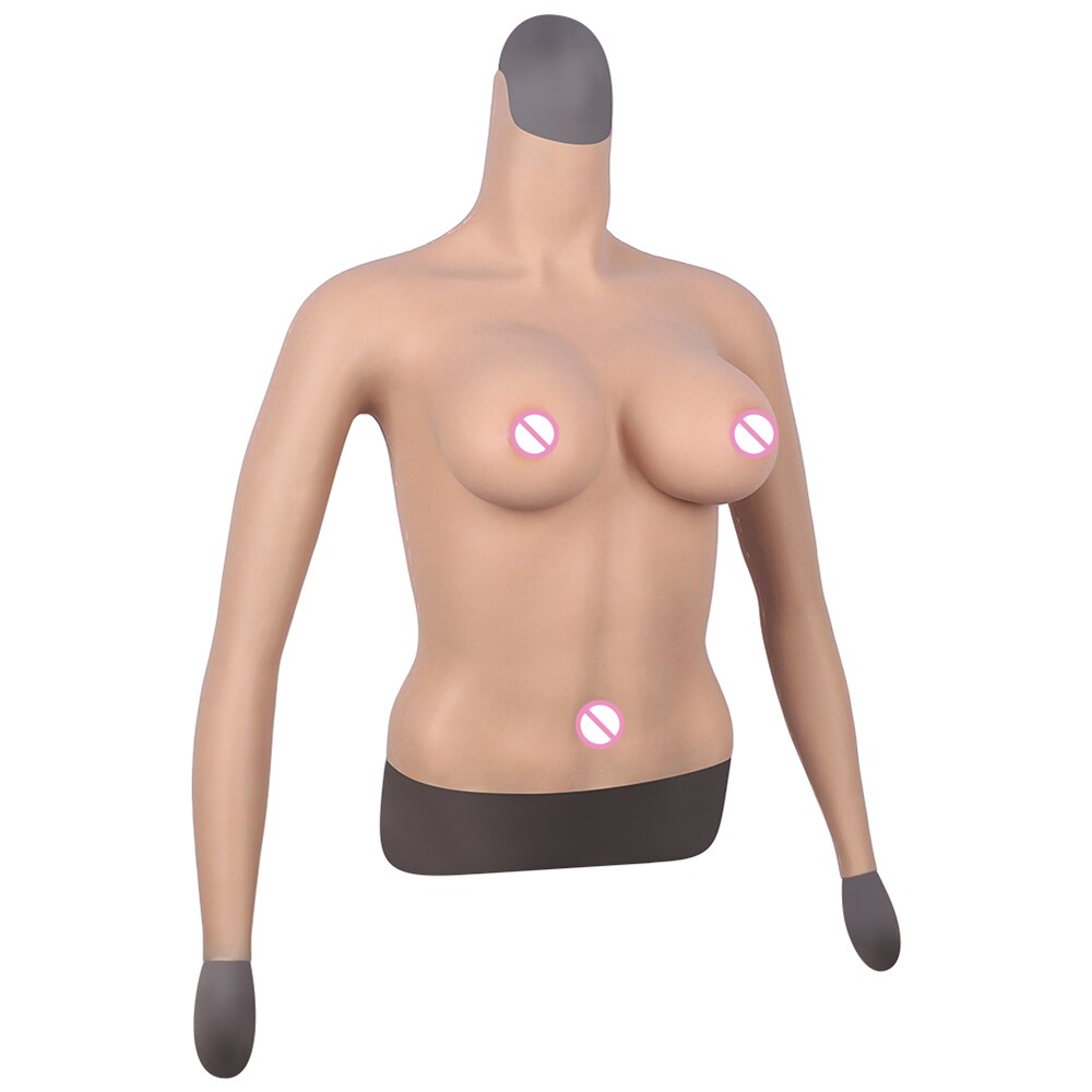 D Cup Halfbody Silicon Fake Boobs Silicone Breast Forms With Arm For Cosplay Crossdresser Drag Queen - TRANSWEET