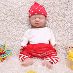 19 inch Eye Closed Full Body Silicone Baby Dolls, Not Vinyl Dolls, Reborn Silicone Dolls Full Silicone Baby Girl - TRANSWEET