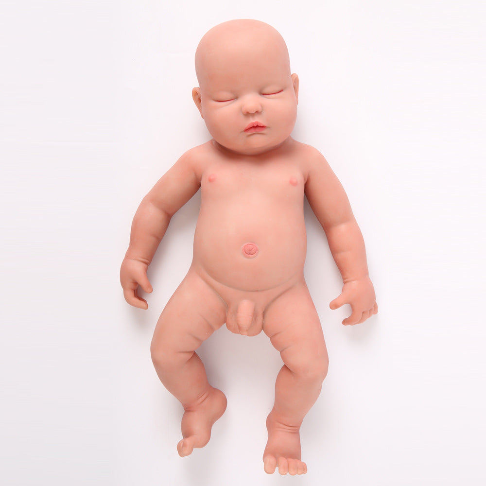 18.5 Inch inch Eye Closed Full Silicone Baby Doll ,Not Vinyl Dolls,Sleeping Lifelike Reborn Baby Doll,Realistic Newborn Real Baby Doll Boy - TRANSWEET