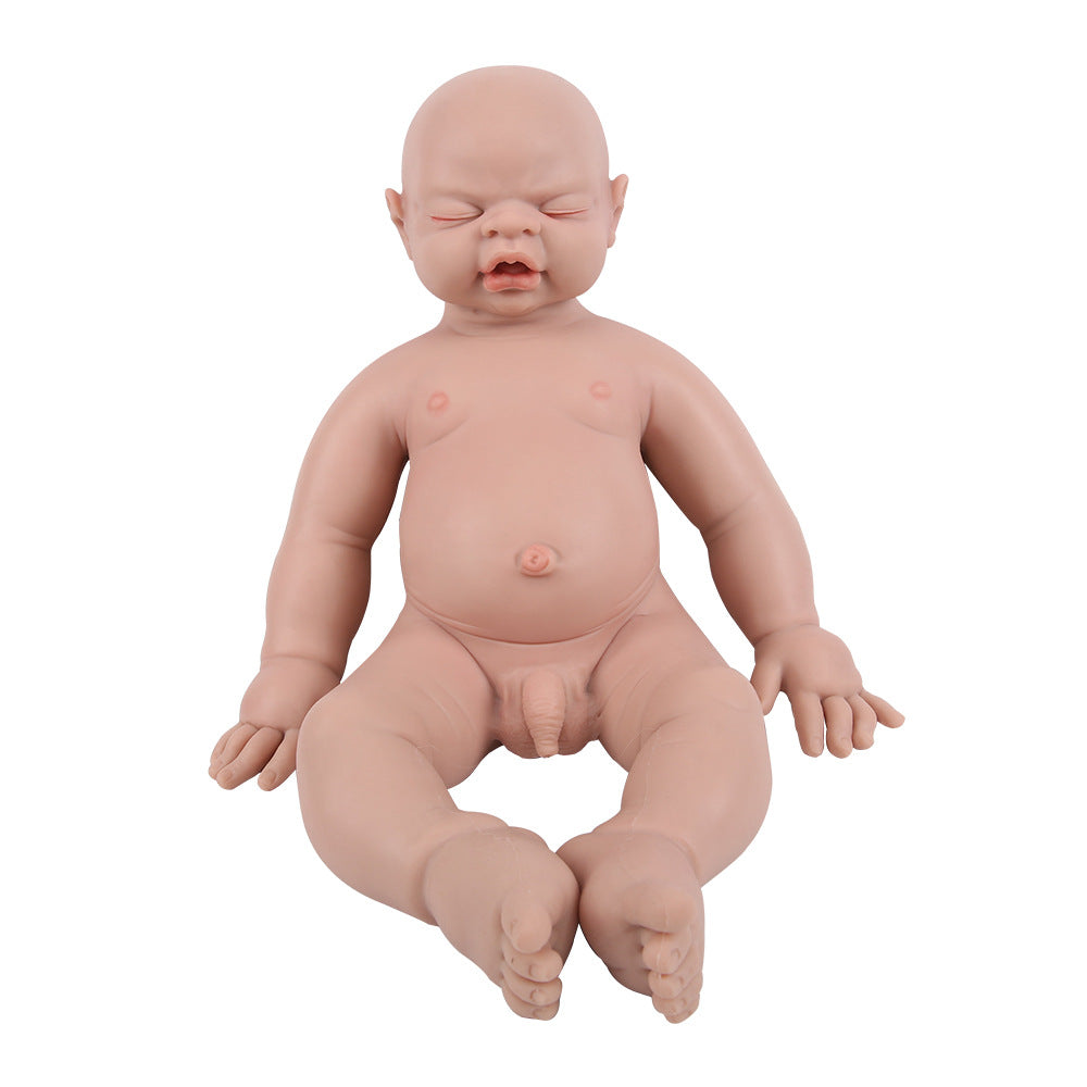 19 inch Eye Closed Full Body Silicone Baby Dolls, Not Vinyl Dolls, Reborn Silicone Dolls Full Silicone Baby Boy - TRANSWEET