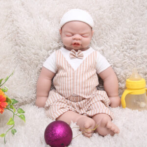 19 inch Eye Closed Full Body Silicone Baby Dolls, Not Vinyl Dolls, Reborn Silicone Dolls Full Silicone Baby Boy - TRANSWEET