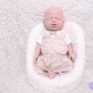 19 inch Eye Closed Full Body Silicone Baby Dolls, Not Vinyl Dolls, Reborn Silicone Dolls Full Silicone Baby Boy - TRANSWEET