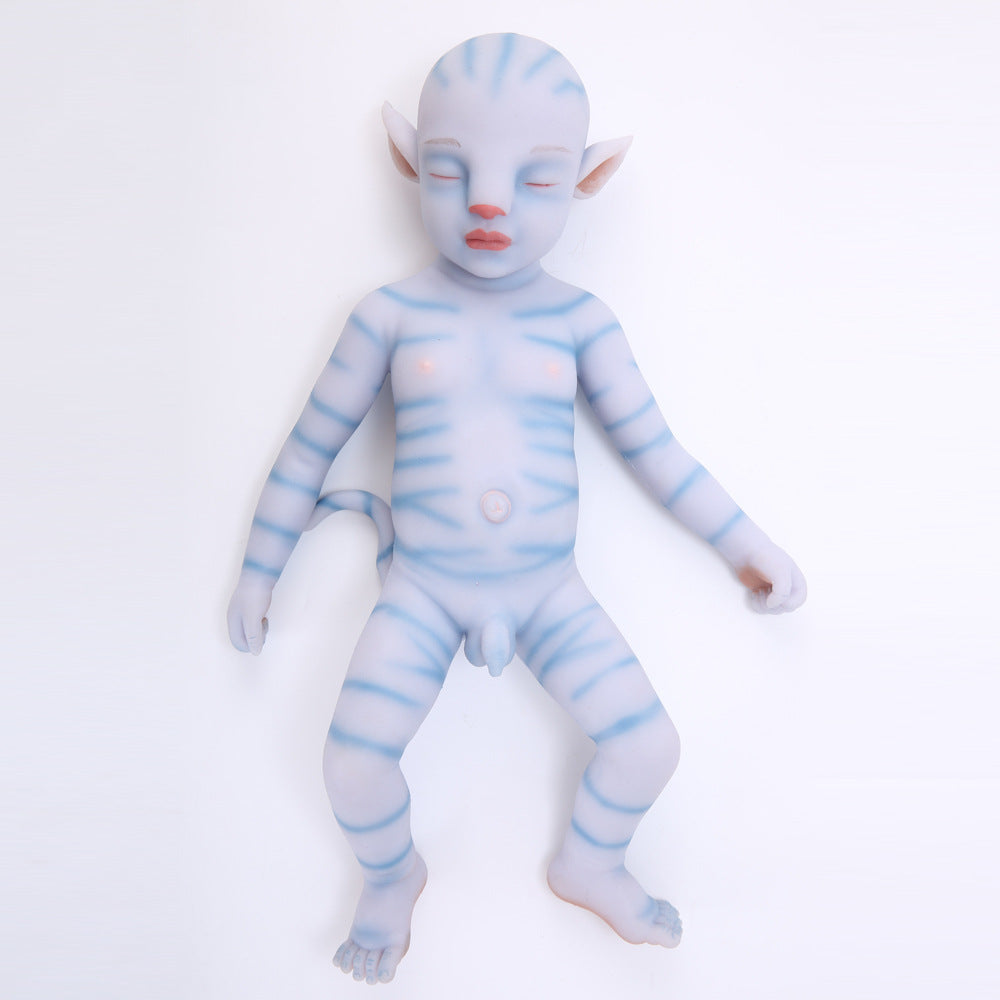 20 inch Full Body Silicone Eyes Closed Reborn Baby Avatar Silicone Baby Doll Boy - TRANSWEET