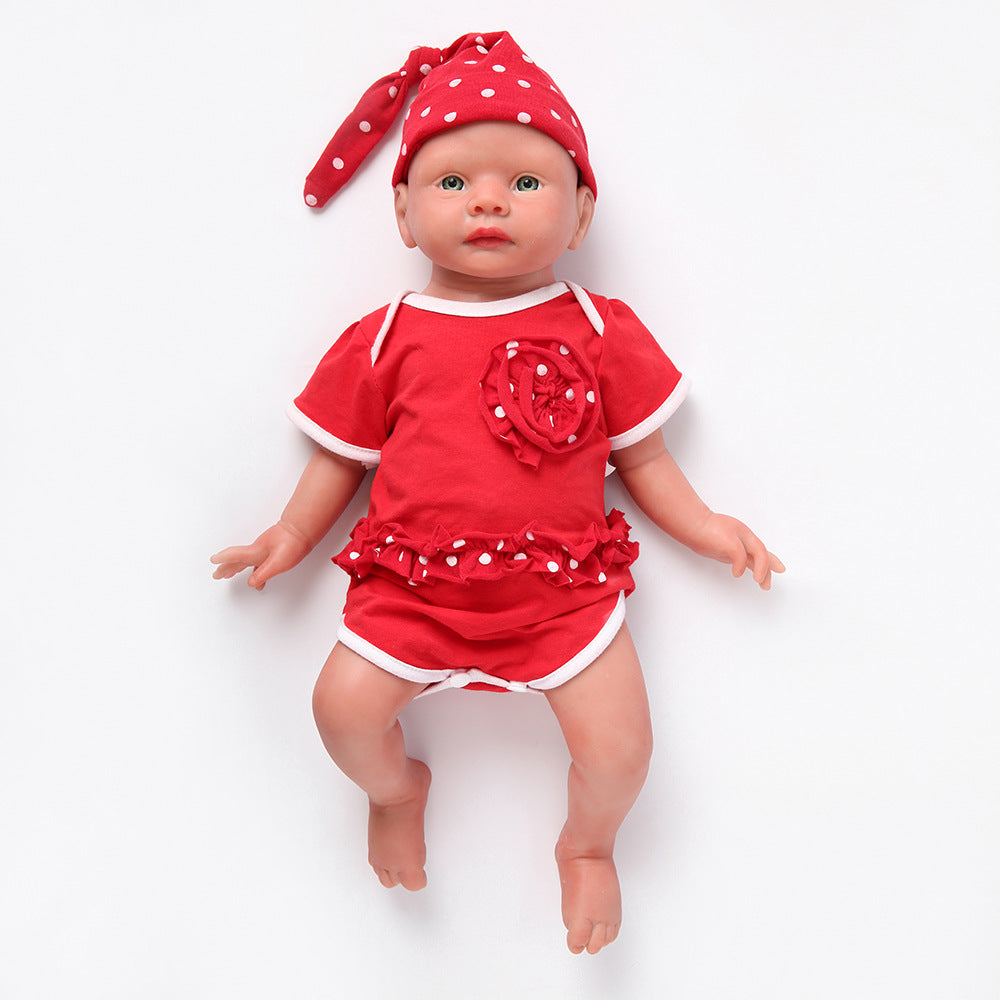 19 inch Full Silicone Baby Dolls Girl, Non Vinyl Dolls, Realistic Reborn Baby Doll  for Children Gifts Doll Collectors - TRANSWEET