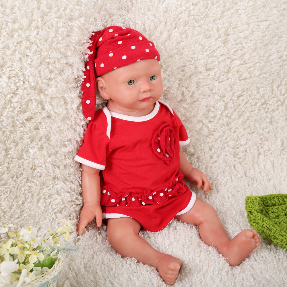 19 inch Full Silicone Baby Dolls Girl, Non Vinyl Dolls, Realistic Reborn Baby Doll  for Children Gifts Doll Collectors - TRANSWEET