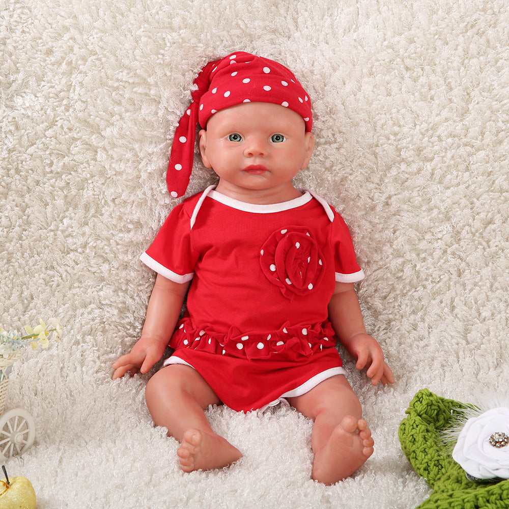 19 inch Full Silicone Baby Dolls Girl, Non Vinyl Dolls, Realistic Reborn Baby Doll  for Children Gifts Doll Collectors - TRANSWEET