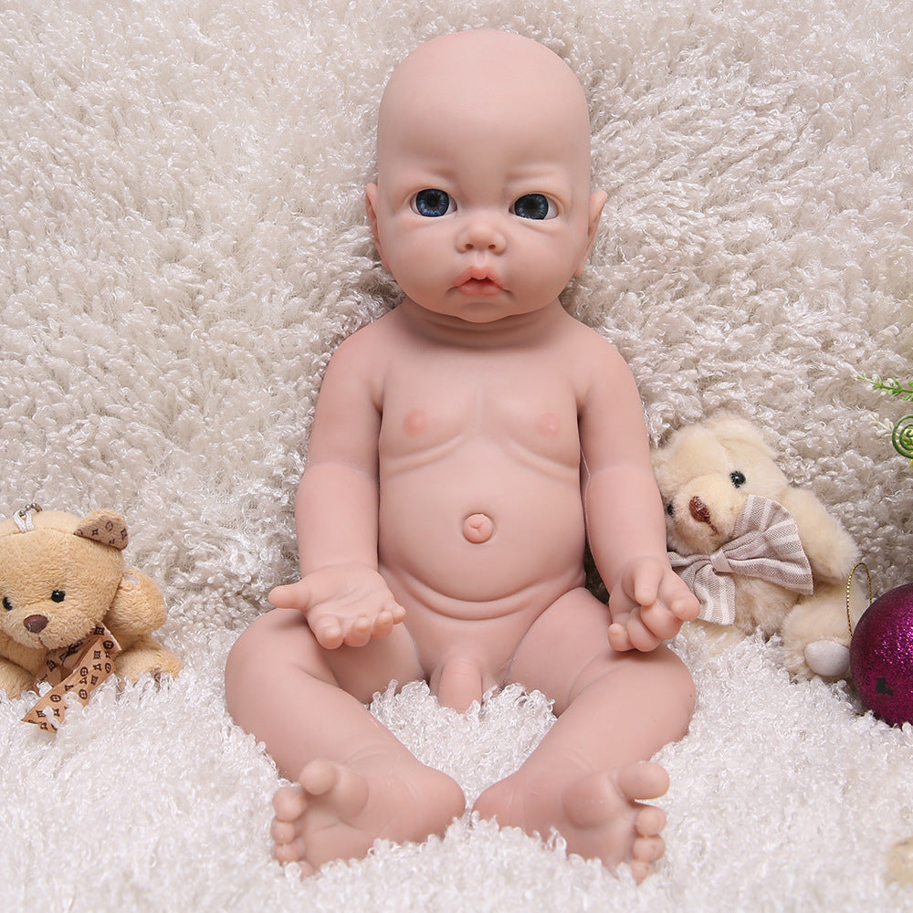 17 inch Full Body Silicone Baby Dolls , Non Vinyl Dolls, Eyes Open Silicone Dolls Full Silicone Baby for Kid Gifts- Boy - TRANSWEET