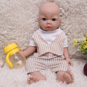 17 inch Full Body Silicone Baby Dolls , Non Vinyl Dolls, Eyes Open Silicone Dolls Full Silicone Baby for Kid Gifts- Boy - TRANSWEET