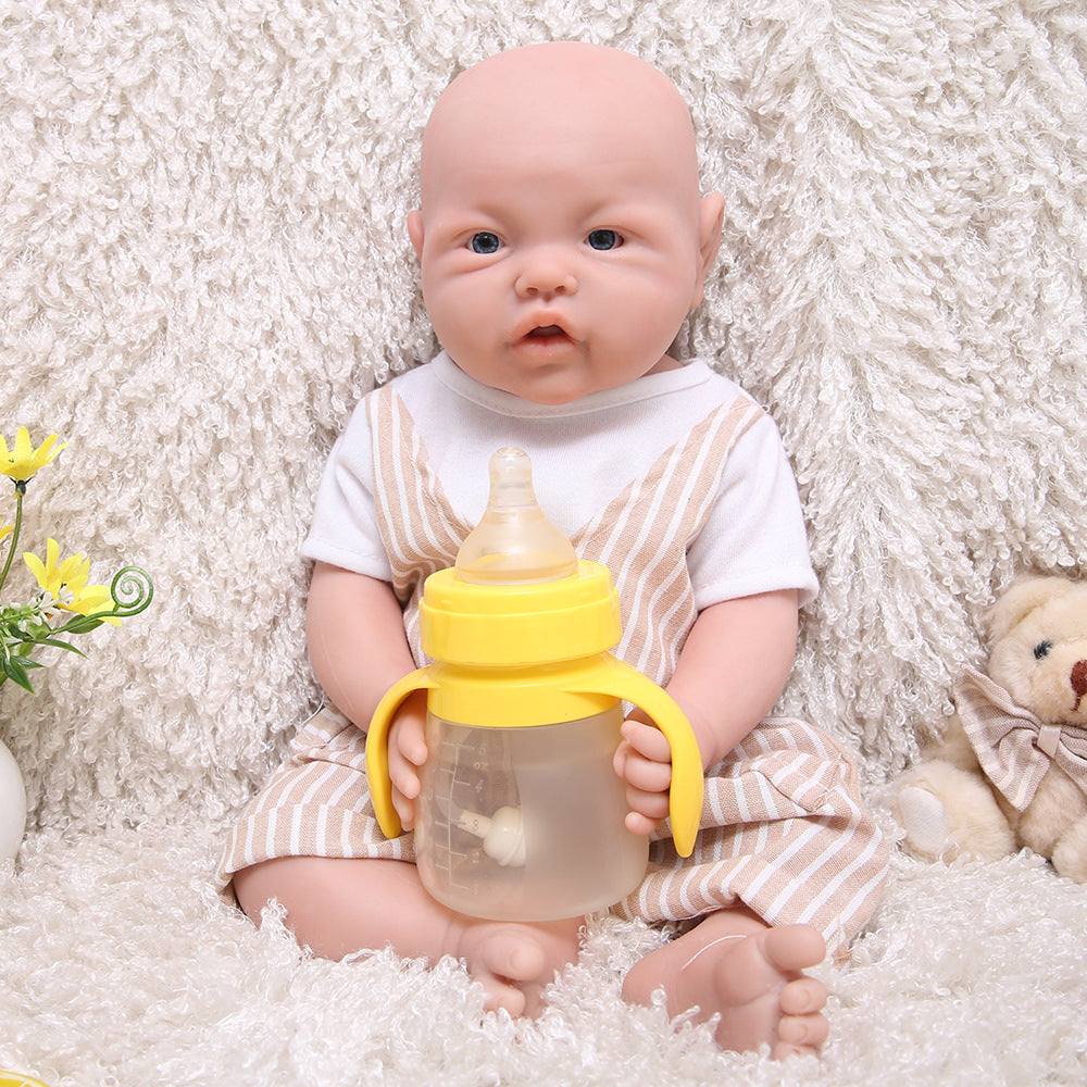 17 inch Full Body Silicone Baby Dolls , Non Vinyl Dolls, Realistic Newborn Silicone Baby Doll Mouth Open for Children Gifts Doll Collectors- Boy - TRANSWEET