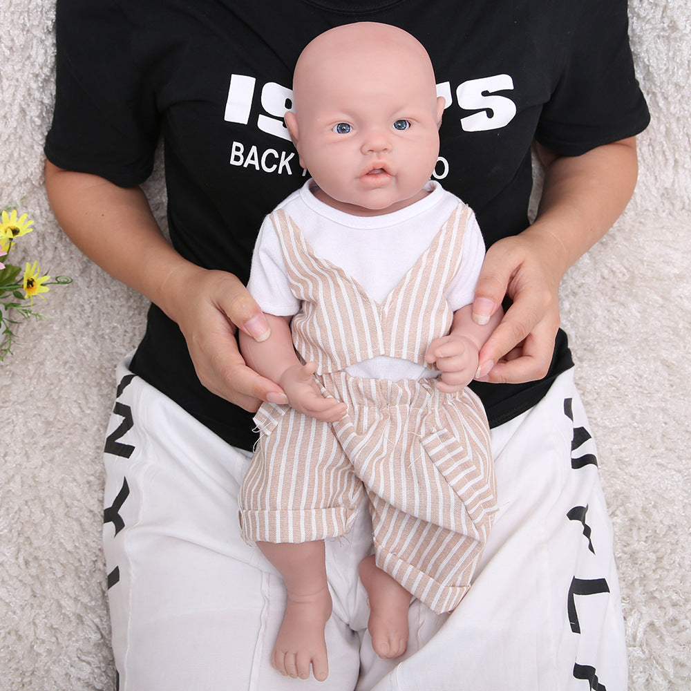 17 inch Full Body Silicone Baby Dolls , Non Vinyl Dolls, Realistic Newborn Silicone Baby Doll Mouth Open for Children Gifts Doll Collectors- Boy - TRANSWEET