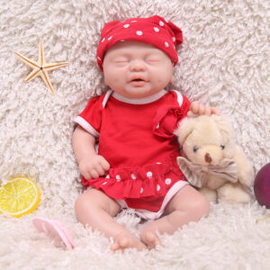 14 Inch Silicone Doll Mini Realistic Newborn Full Body Silicone Doll Mouth Open with Clothes - Girl - TRANSWEET