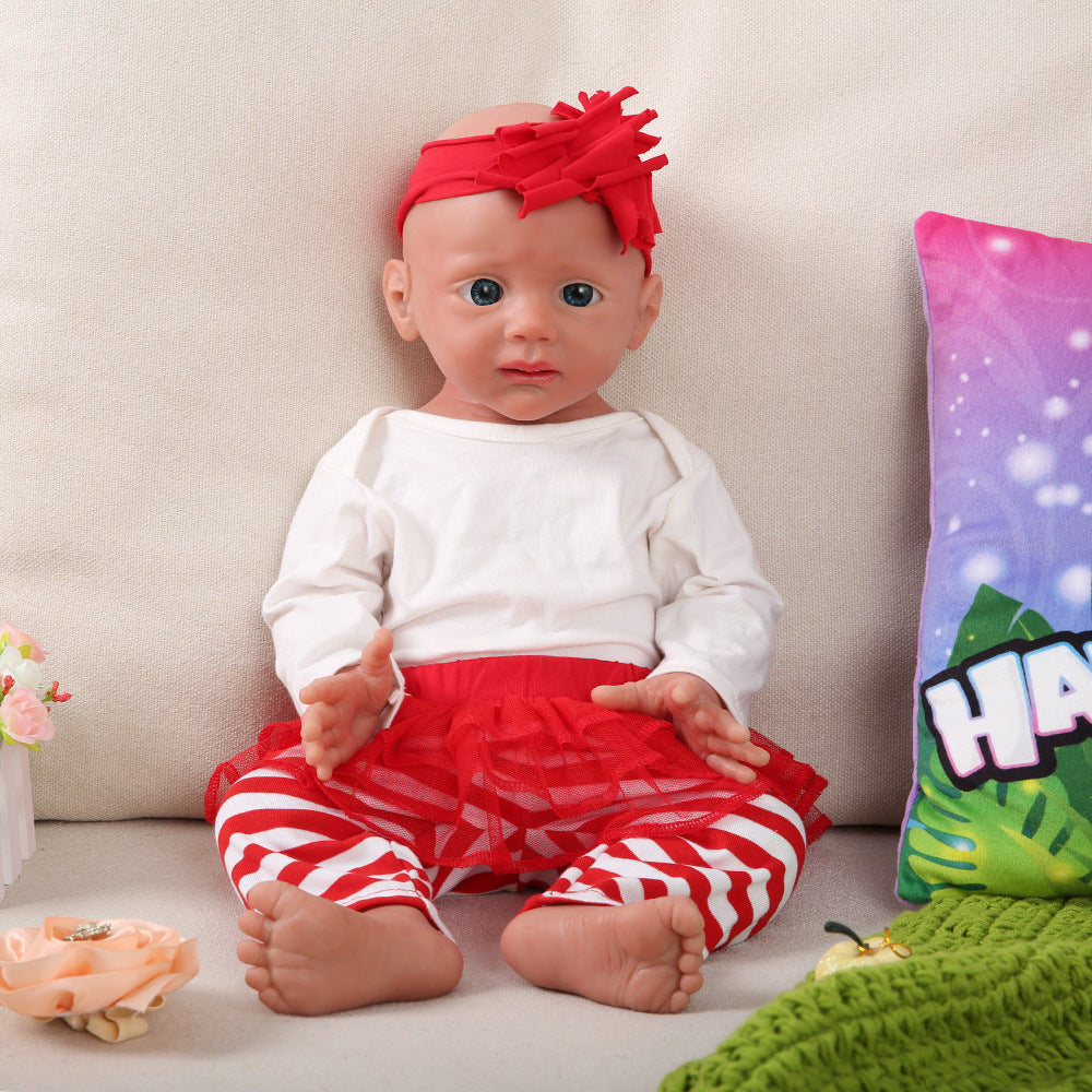 20 Inch Full Silicone Baby Doll Mini Realistic Newborn Baby Dolls for Children Gifts Doll Collectors - Girl - TRANSWEET