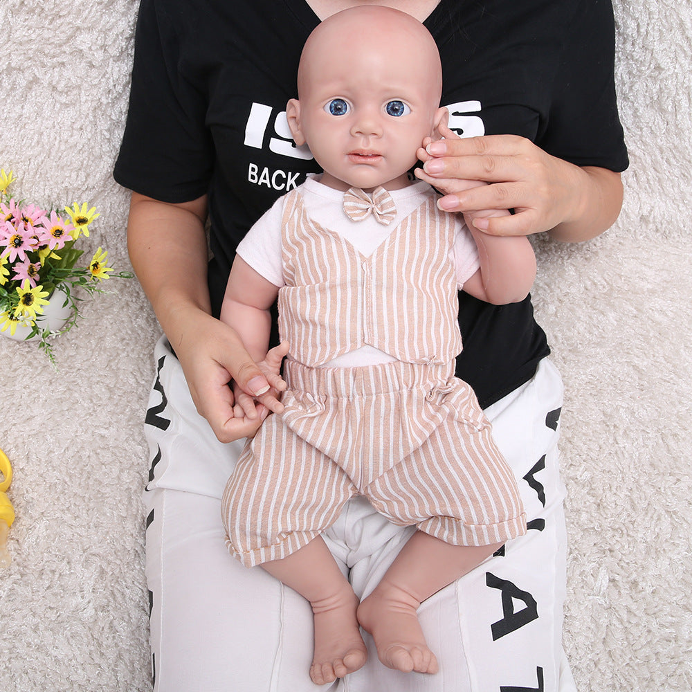 20 Inch Eyes Open Full Body Silicone Baby Dolls Realistic, Non Vinyl Dolls, Bald Newborn Silicone Dolls Full Silicone Baby Boy - TRANSWEET