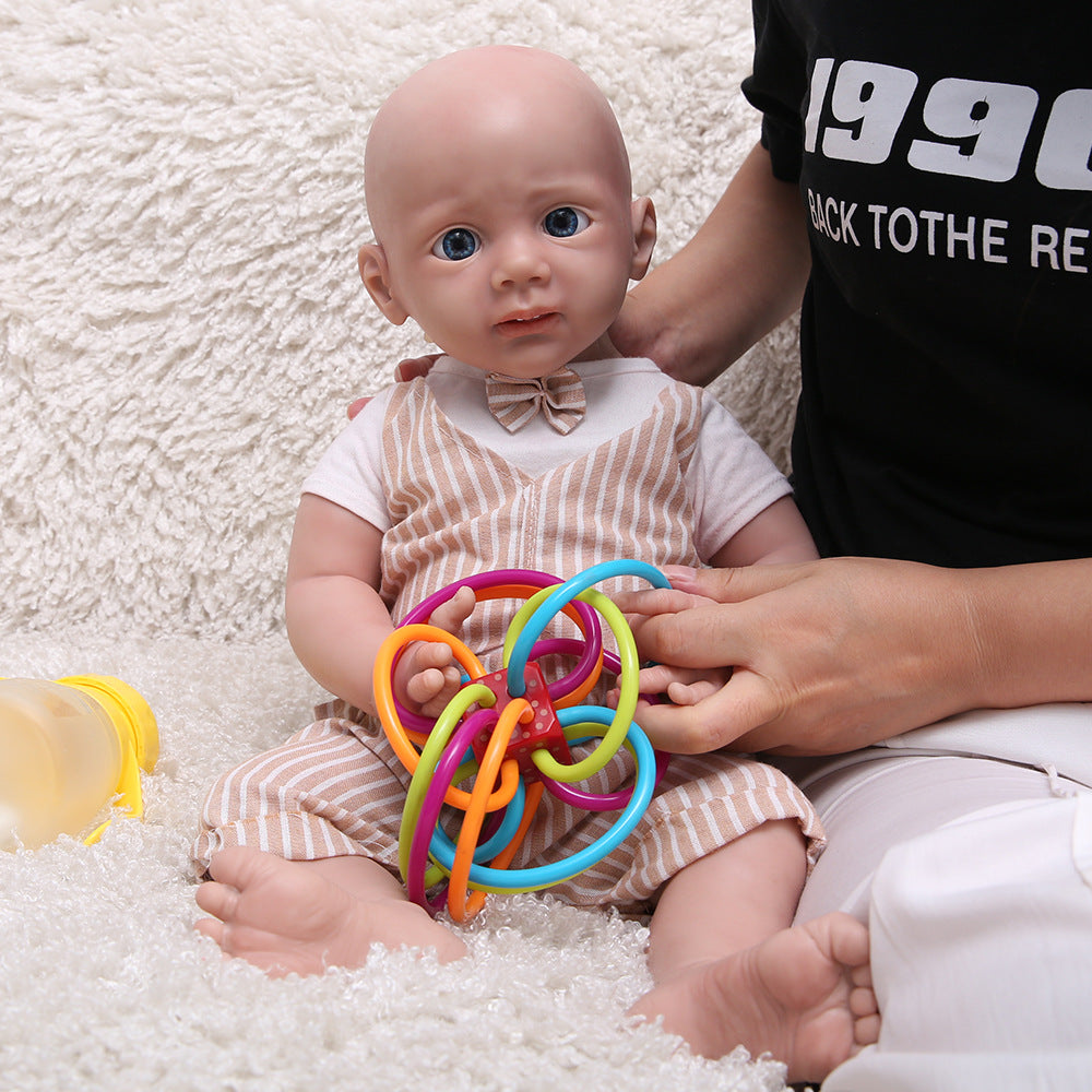 20 Inch Eyes Open Full Body Silicone Baby Dolls Realistic, Non Vinyl Dolls, Bald Newborn Silicone Dolls Full Silicone Baby Boy - TRANSWEET