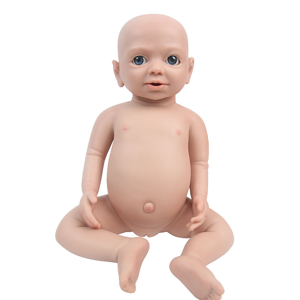 19 Inch Eyes Open and Mouth Open Full Body Silicone Baby Dolls Realistic, Non Vinyl Dolls, Newborn Silicone Dolls Full Silicone Baby - Girl - TRANSWEET