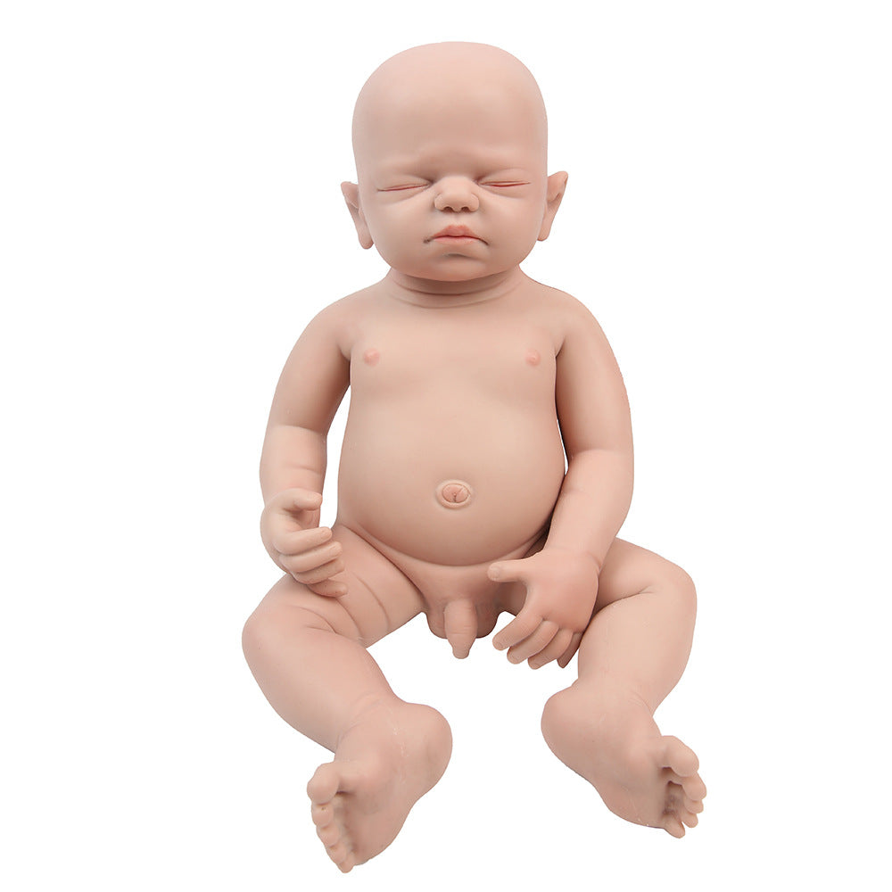 19 inch Eye Closed Full Body Silicone Baby Dolls, Not Vinyl Dolls,  Lifelike Silicone Dolls Asleep Full Silicone Baby - Boy - TRANSWEET