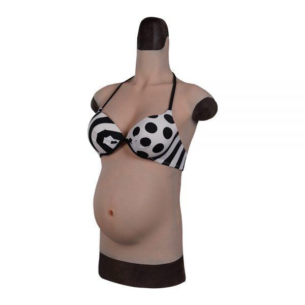 4-9 Months Realistic Silicone Fake Pregnant Belly with Silicone Breast Plates - TRANSWEET