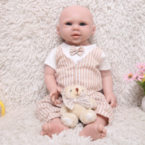 19 Inch Eyes Open and Mouth Open Full Body Silicone Baby Dolls Realistic, Non Vinyl Dolls, Newborn Silicone Dolls Full Silicone Baby - Boy - TRANSWEET