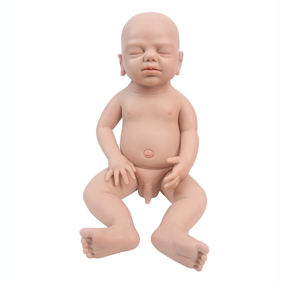 19 inch Eye Closed Full Body Silicone Baby Dolls, Not Vinyl Dolls, Reborn Silicone Dolls Boy - TRANSWEET