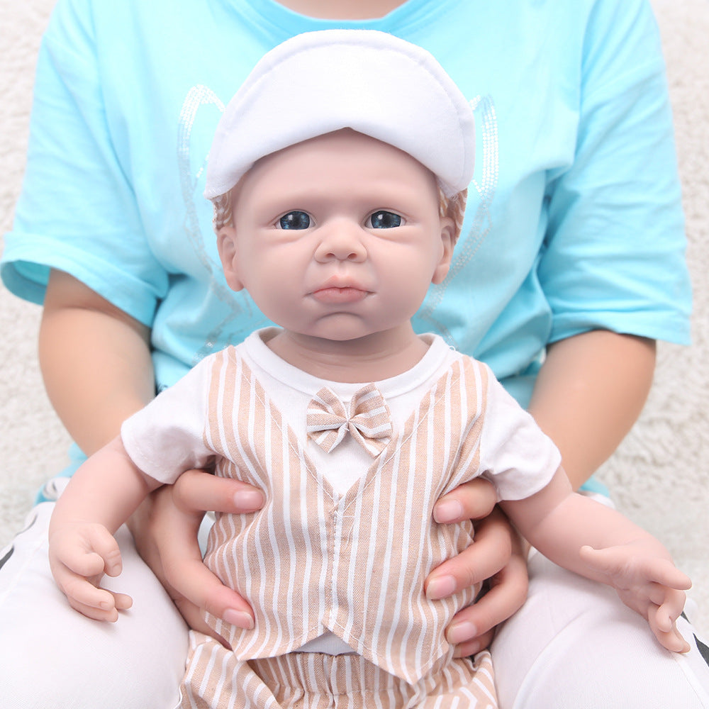 20 inch Eyes Open Newborn Full Body Silicone Baby Dolls, Non Vinyl Dolls,  Real Full Weighted Silicone Baby Doll Boy - TRANSWEET