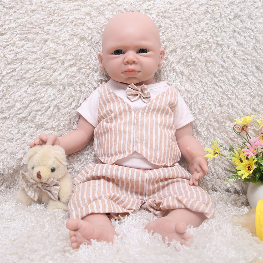 20 inch Eyes Open Newborn Full Body Silicone Baby Dolls, Non Vinyl Dolls,  Real Full Weighted Silicone Baby Doll Boy - TRANSWEET