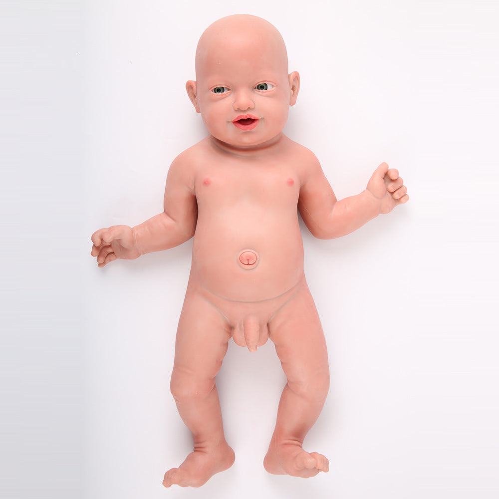 23.2 inch Eyes Open Full Body Silicone Baby Dolls, Realistic Reborn Real Baby Dolls Mouth Open -Boy - TRANSWEET