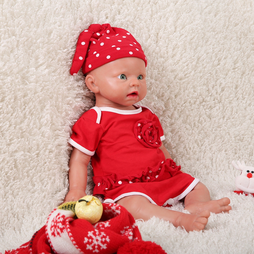 19 Inch Full Body Silicone Baby Dolls Realistic, Not Vinyl Dolls, Bald Real Lifelike Silicone Baby Doll for DIY Lovers Doll Collectors  - Girl - TRANSWEET
