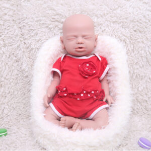 19 inch Eye Closed Full Body Silicone Baby Dolls, Not Vinyl Dolls, Reborn Silicone Dolls Full Silicone Baby Girl - TRANSWEET