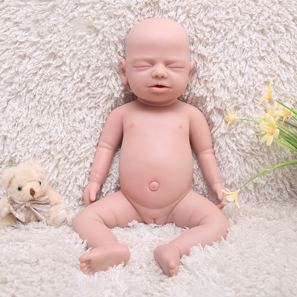 19 inch Eye Closed Full Body Silicone Baby Dolls, Not Vinyl Dolls, Reborn Silicone Dolls Full Silicone Baby Girl - TRANSWEET