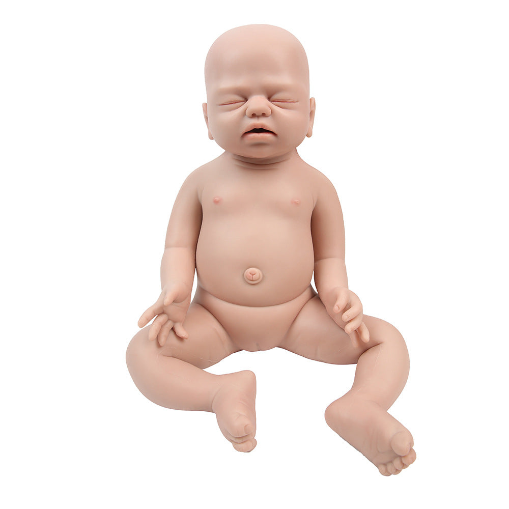 21inch Eye Closed Full Body Silicone Baby Dolls, Not Vinyl Dolls, Reborn Silicone Dolls Month Open Girl - TRANSWEET