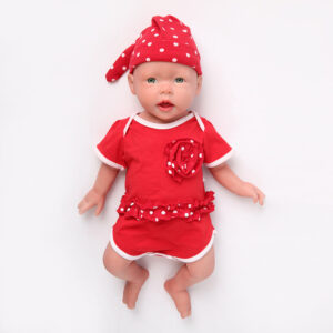 20 inch Full Body Silicone Baby Dolls, Not Vinyl Dolls, Bald Mouth Open Lifelike Silicone Doll - Girl - TRANSWEET