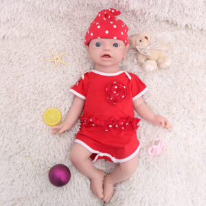 21 inch Eyes Open Full Body Silicone Baby Dolls , Non Vinyl Dolls, Realistic Newborn Silicone Baby Doll Mouth Open for Children Gifts Doll Collectors- Girl - TRANSWEET