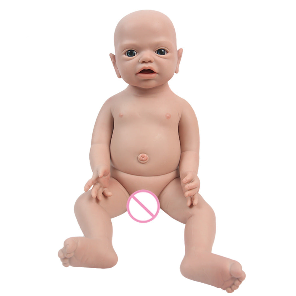 21 inch Eyes Open Full Body Silicone Baby Dolls , Non Vinyl Dolls, Realistic Newborn Silicone Baby Doll Mouth Open for Children Gifts Doll Collectors- Girl - TRANSWEET