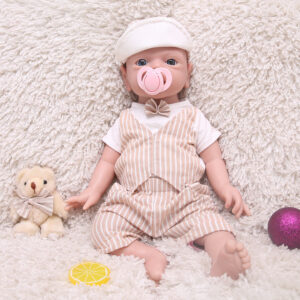 21 inch Eyes Open Full Body Silicone Baby Dolls , Non Vinyl Dolls, Real Full Weighted Silicone Baby Doll for Children Gifts Doll Collectors- Boy - TRANSWEET