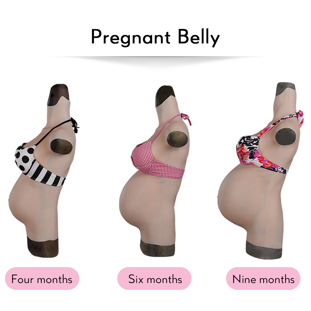 4-9 Months Realistic Silicone Fake Pregnant Belly Have Stretch Marks Big and Soft Cosplay Crossdresser - TRANSWEET