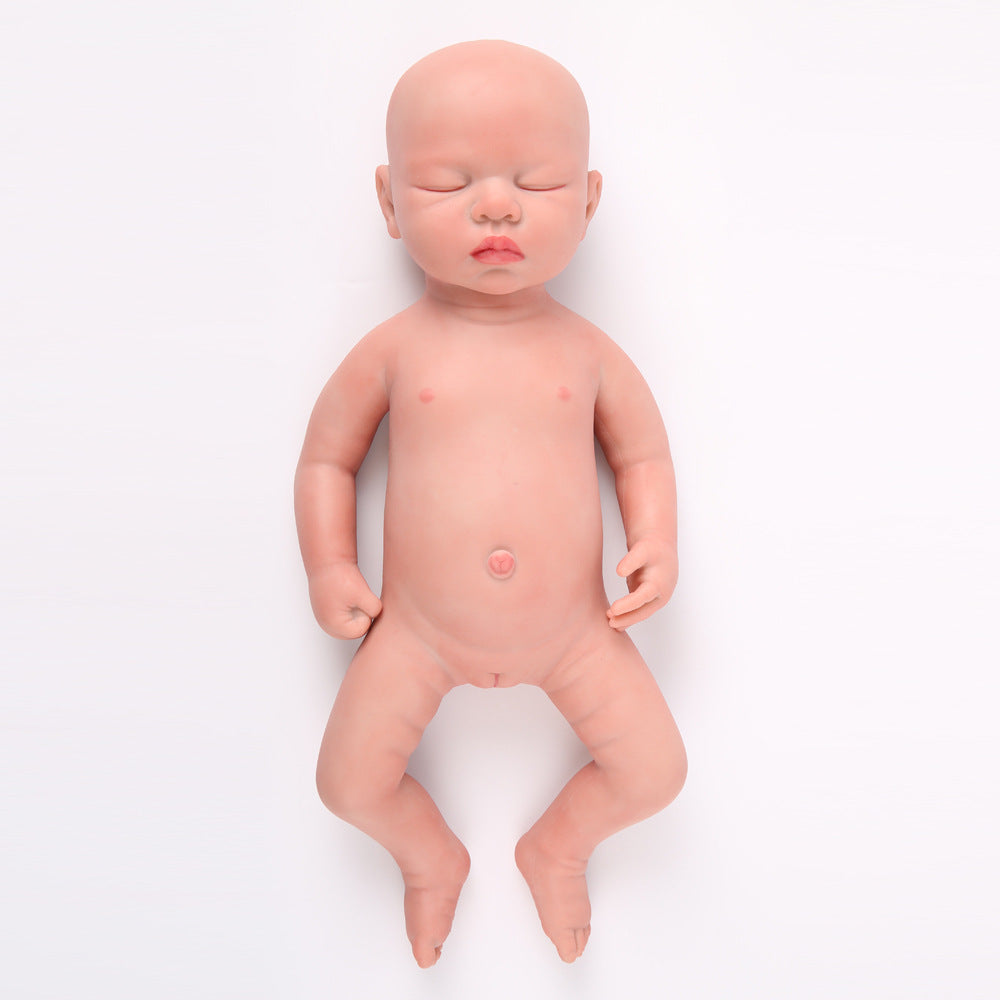 18 inch Eye Closed Full Body Silicone Baby Dolls, Not Vinyl Dolls, Lifelike Silicone Dolls Full Silicone Baby Girl - TRANSWEET