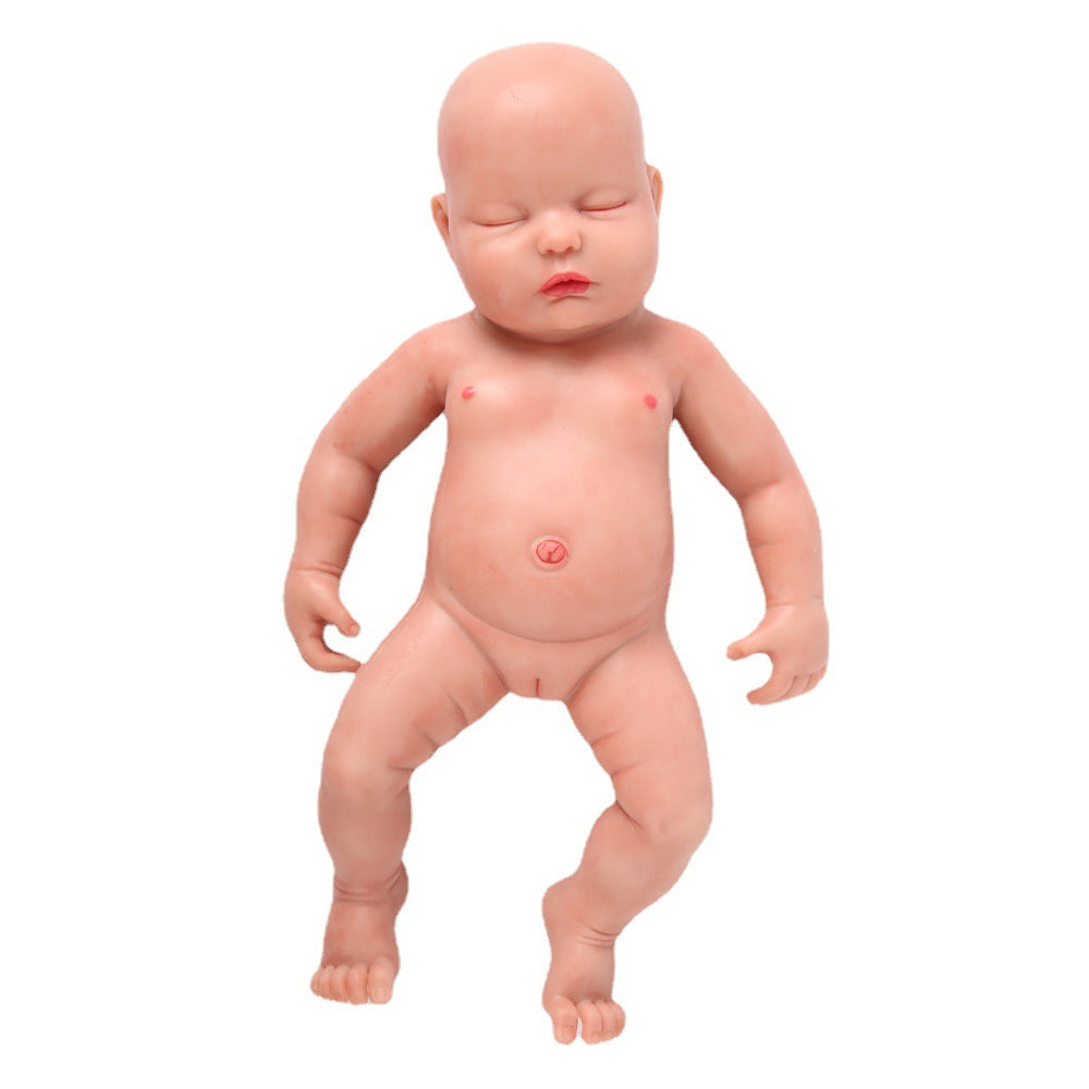 18.5 Inch full Silicone Doll Realistic Newborn Baby Dolls Eyes Closed Silicone Full Body Girl - TRANSWEET