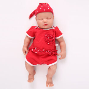 18.5 Inch full Silicone Doll Realistic Newborn Baby Dolls Eyes Closed Silicone Full Body Girl - TRANSWEET