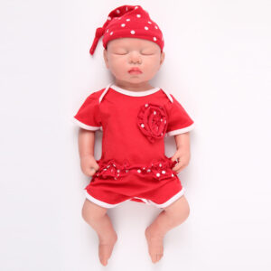 18 inch Eye Closed Full Body Silicone Baby Dolls, Not Vinyl Dolls, Lifelike Silicone Dolls Full Silicone Baby Girl - TRANSWEET